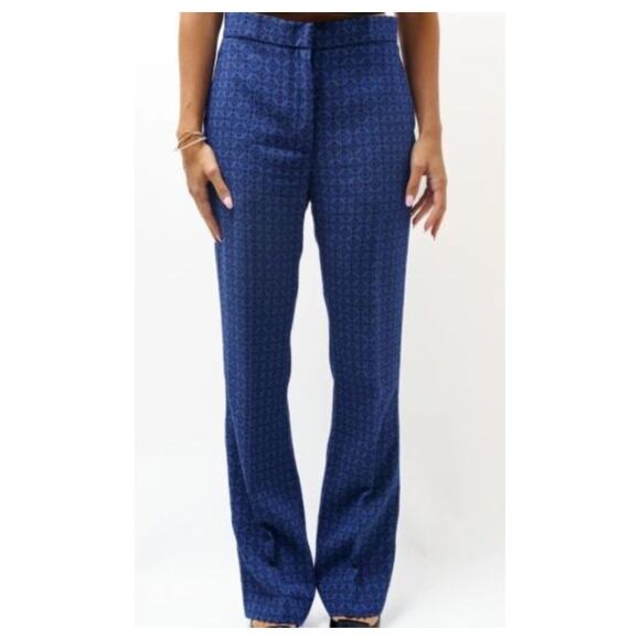 Sandro Blue & Black High Waisted Straight Leg Pants Designer Size 0 / XS - Picture 1 of 7